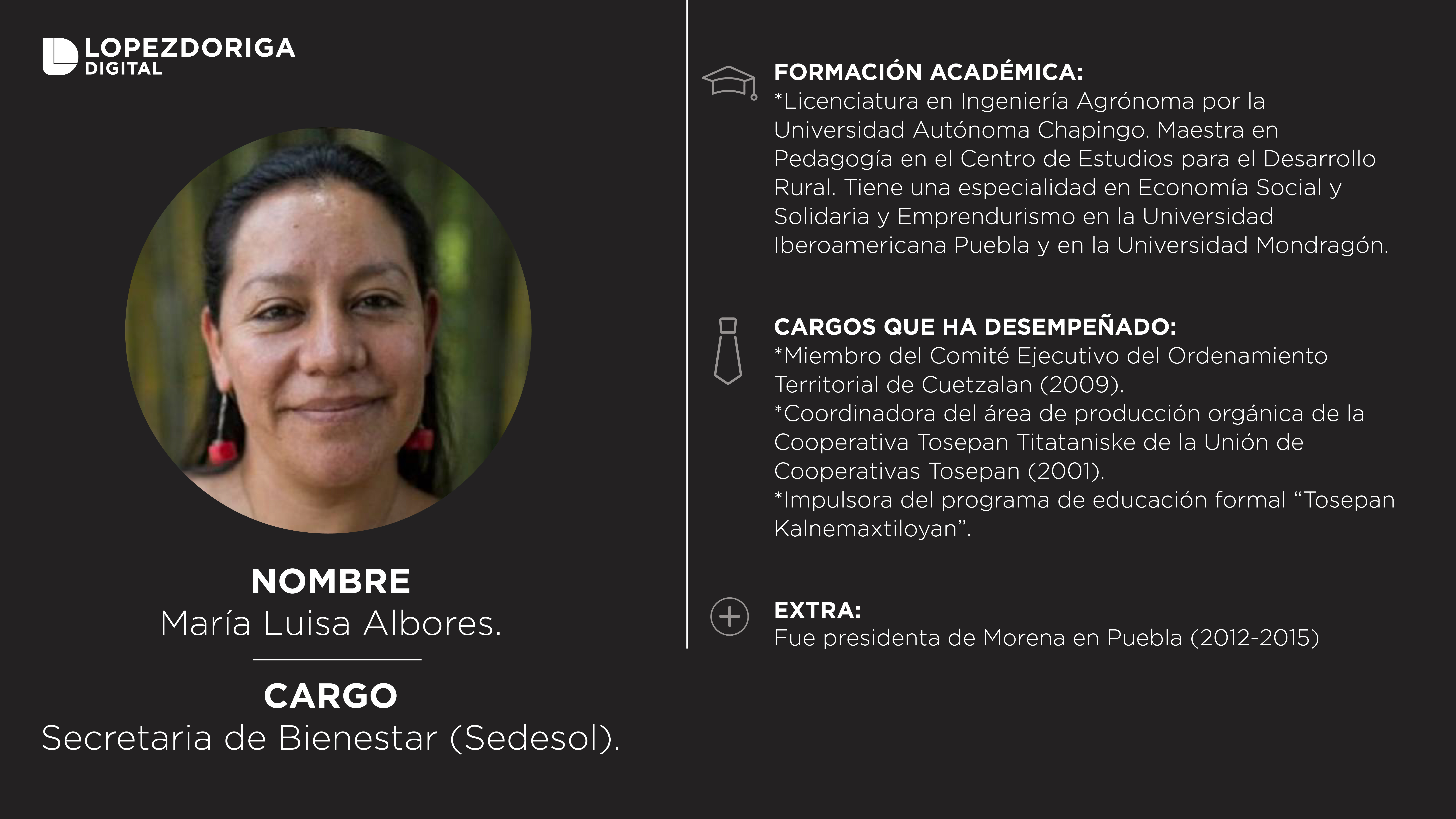 El gabinete de Andrés Manuel López Obrador - bienestar-albores