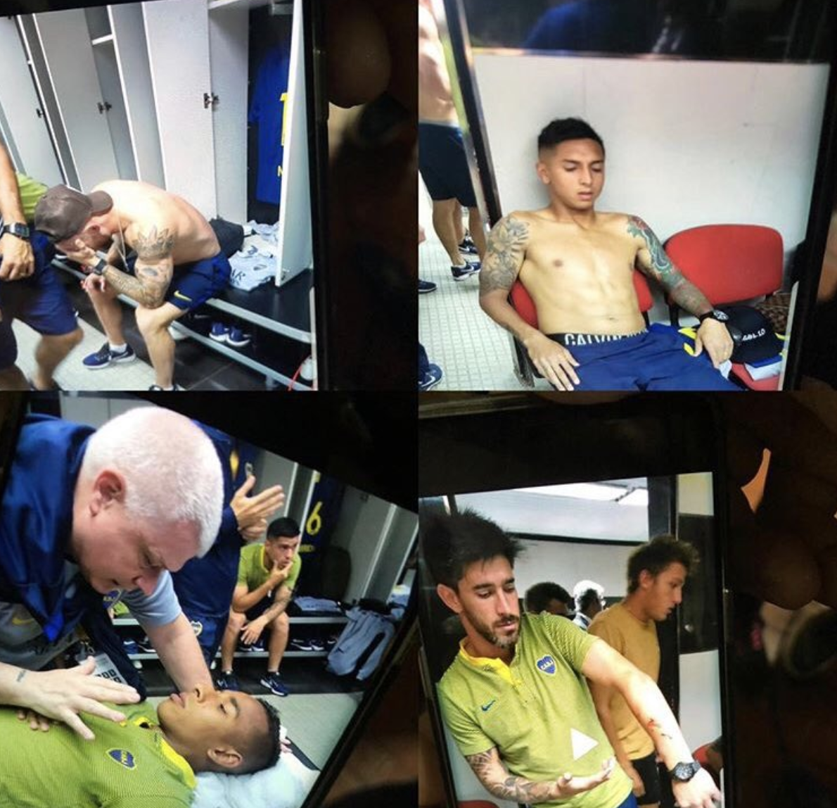 Posponen final de la Copa Libertadores para mañana - boca-jugadores-agresion