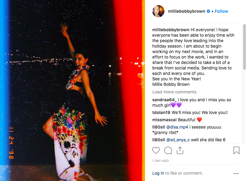Millie Bobby Brown se retira temporalmente de las redes sociales - captura-de-pantalla-2018-11-26-a-las-142627
