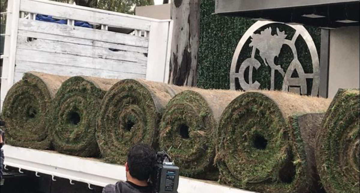 Trasladan césped híbrido al Estadio Azteca