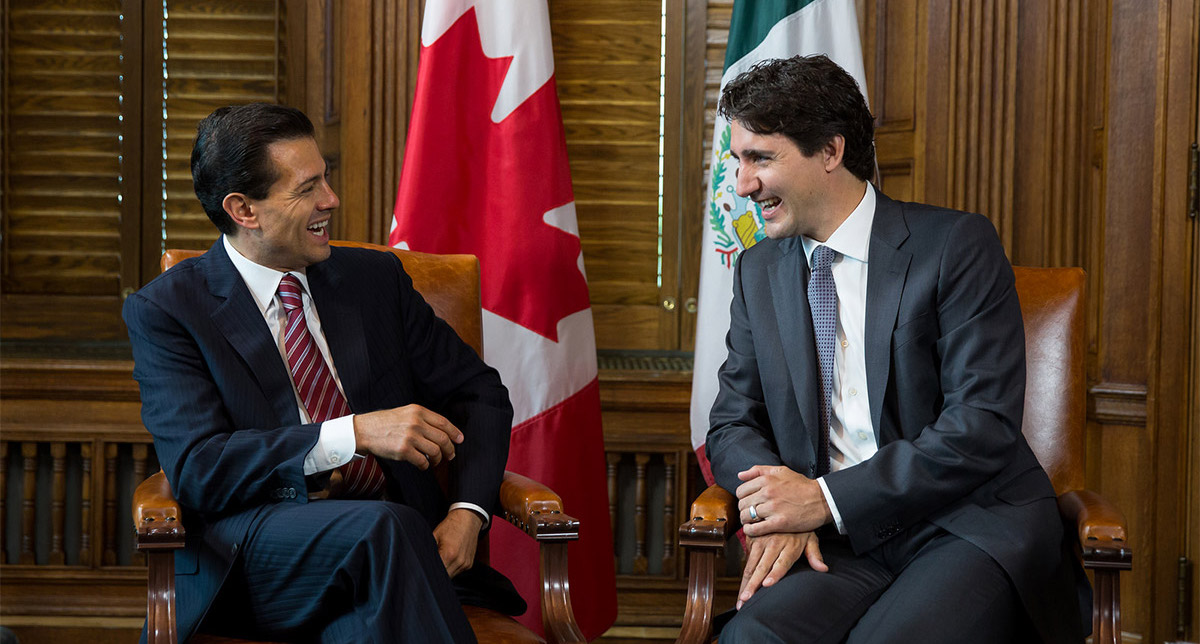 Conversan Peña Nieto y Trudeau por T-MEC Conversan Peña Nieto y Trudeau por T-MEC