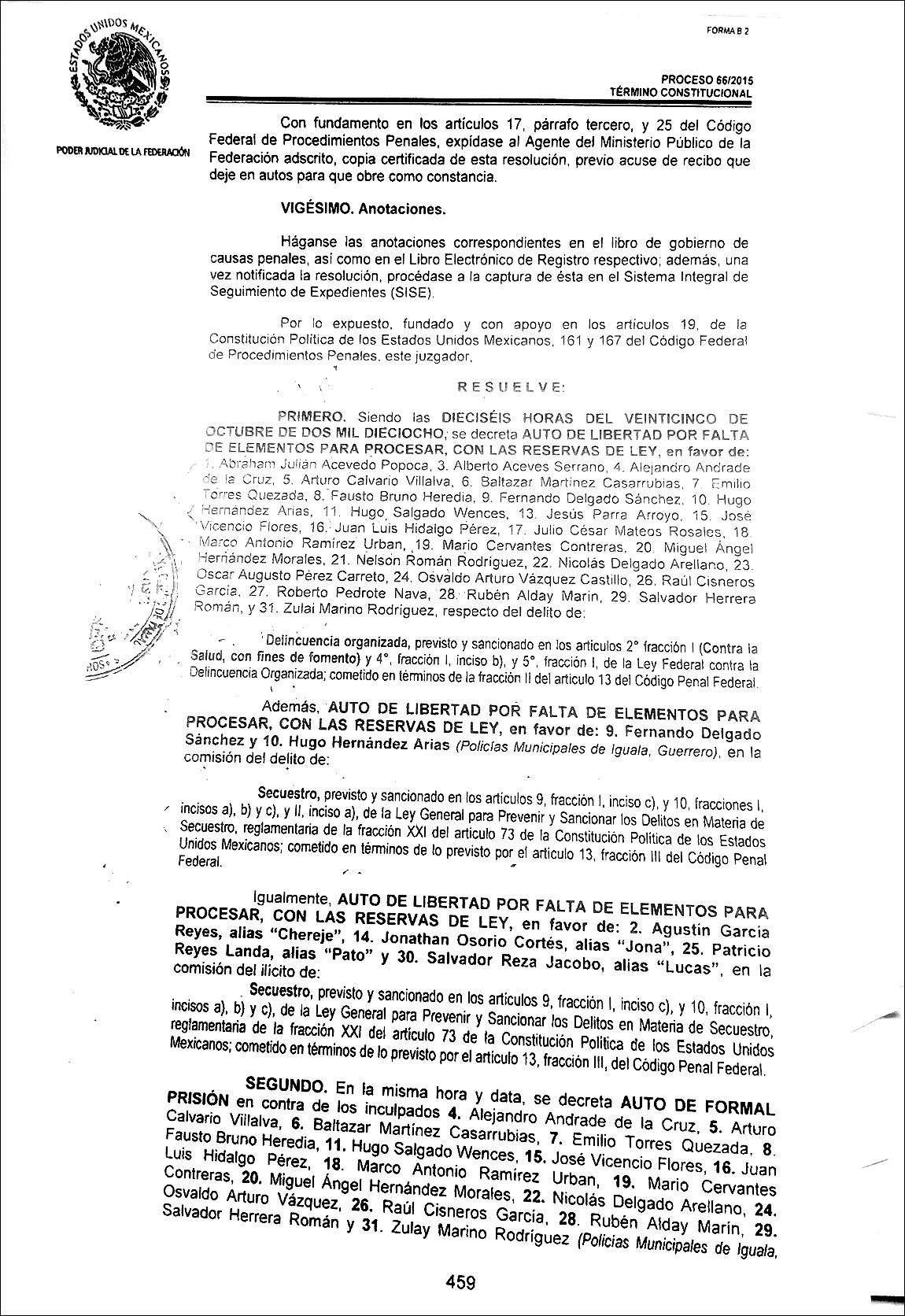 Cuatro implicados clave del caso Iguala ya se encuentran en libertad - expediente-02