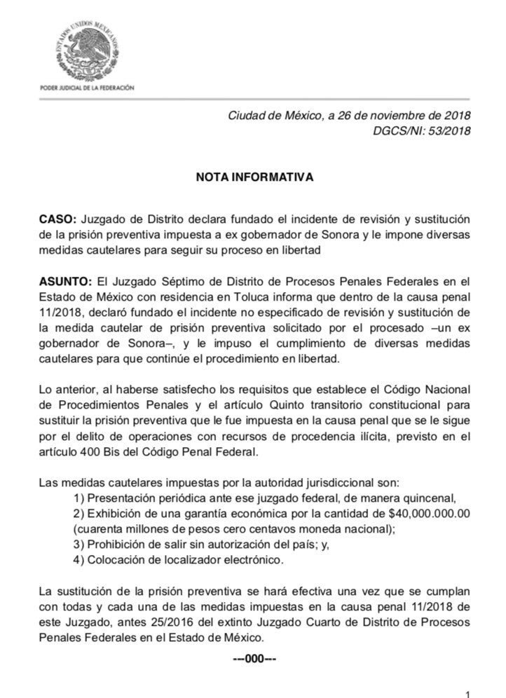 Guillermo Padrés podrá seguir proceso en libertad - guillermo-padres-carcel-libertad