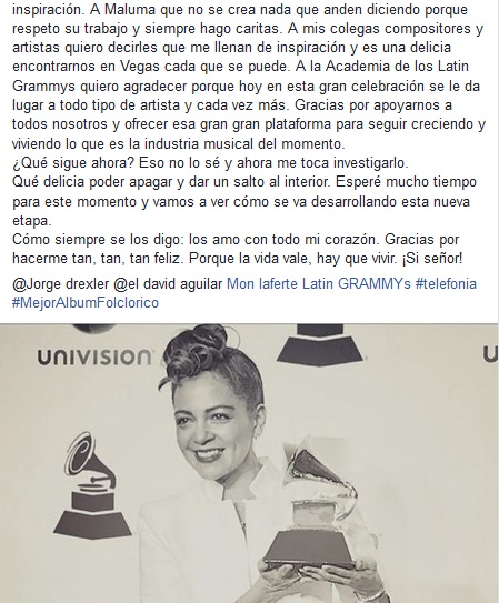 Lafourcade explica gesto a Maluma durante Latin Grammy - lafourcade-maluma