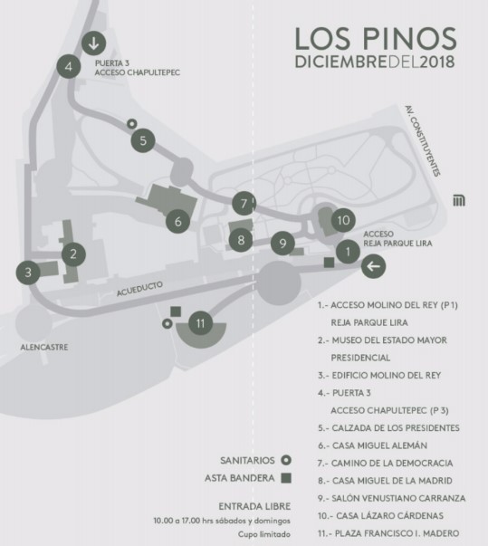 Abrirán al público la residencia oficial de Los Pinos - mapa-los-pinos