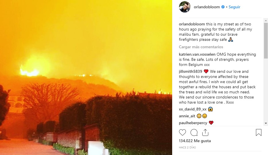 Las celebridades que perdieron su casa por incendios en California - orlando-bloom