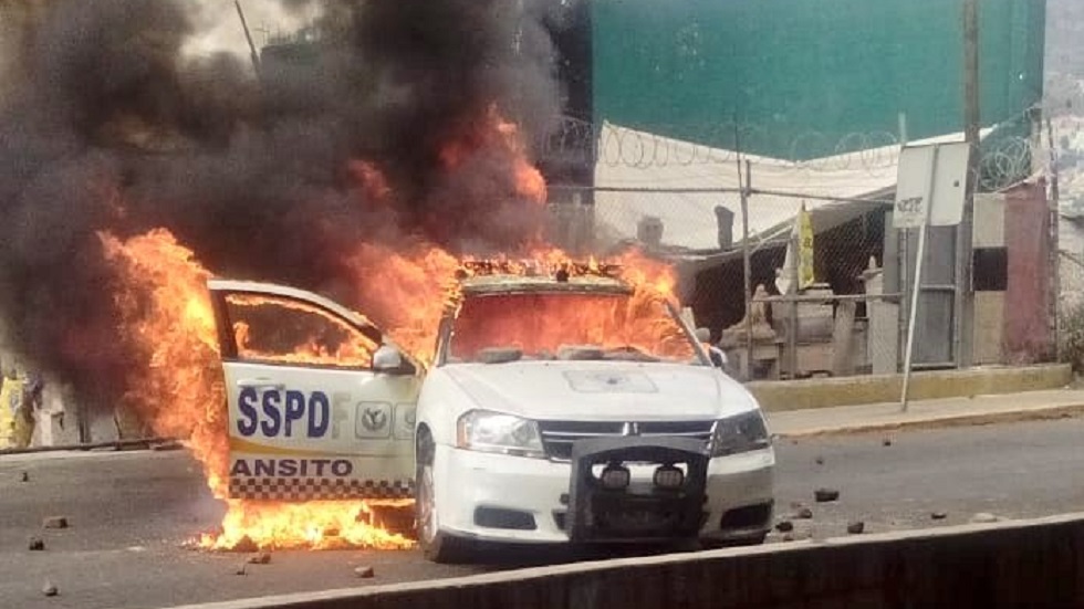Liberación de la México-Pachuca fue un logro de logística: PF - patrulla-quemada-en-la-mexico-pachuca