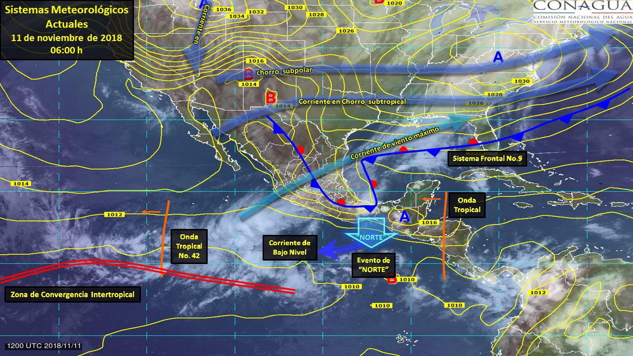 Frente frío 9 provocará lluvias en 28 estados del país - pronostico-11-de-noviembre-2