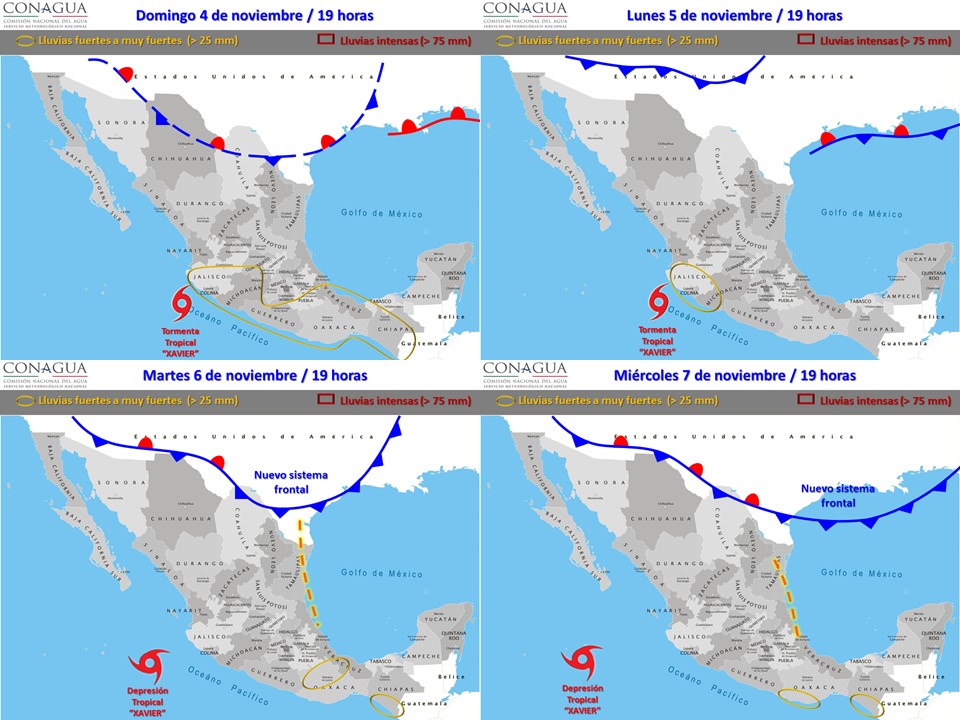 Tormenta tropical Xavier afectará el occidente del país - pronostico-4-de-noviembre