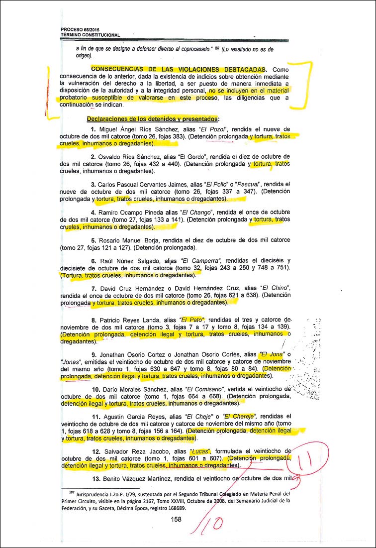 Desechó juez 83 declaraciones por tortura y detención ilegal en Caso Iguala - resolucion-ayotzinapa