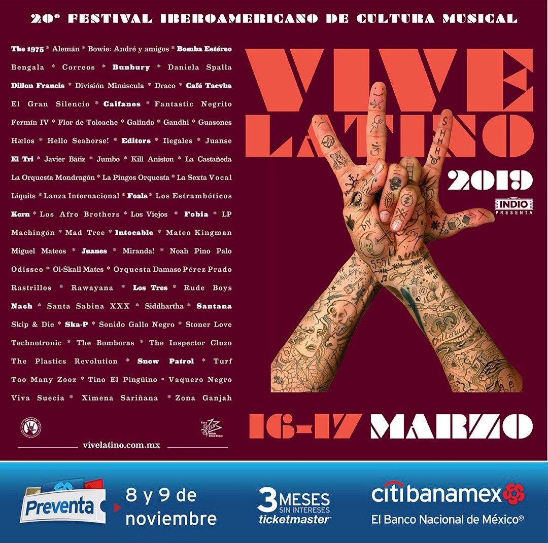 Anuncian cartel del Vive Latino 2019 - vl-2109