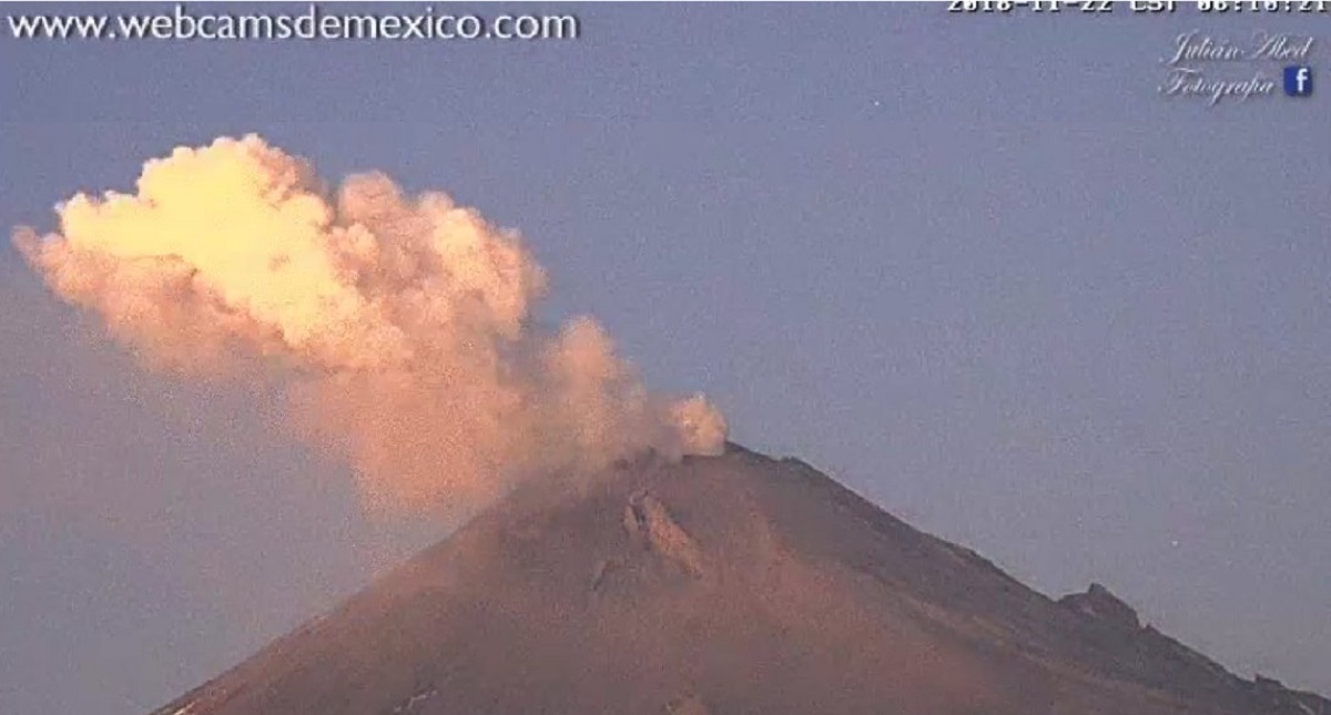 Popocatépetl registra leve explosión que se propaga hacia Puebla