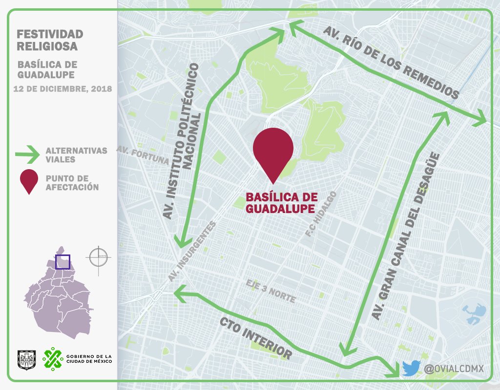 Los cortes viales por arribo de peregrinos a la Basílica de Guadalupe - alternativas-viales-por-peregrinos