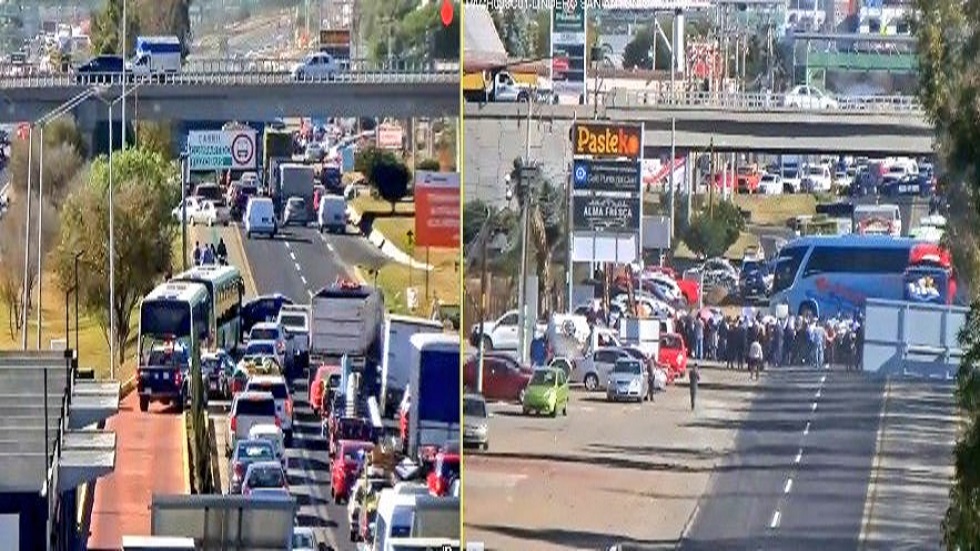 Ex profesores de Hidalgo bloquean 15 puntos carreteros - bloqueo-en-la-mexico-pachuca