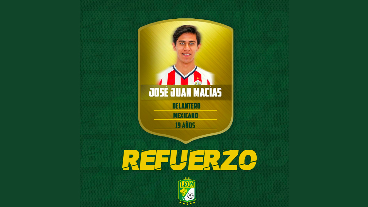 Chivas presta al León con opción de compra a José Juan Macías