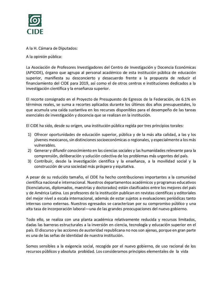 CIDE manifiesta su preocupación ante posible reducción de presupuesto - cide-presupuesto