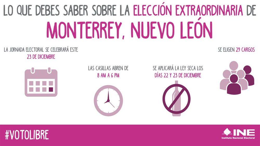 INE se declara listo para elección extraordinaria en Monterrey