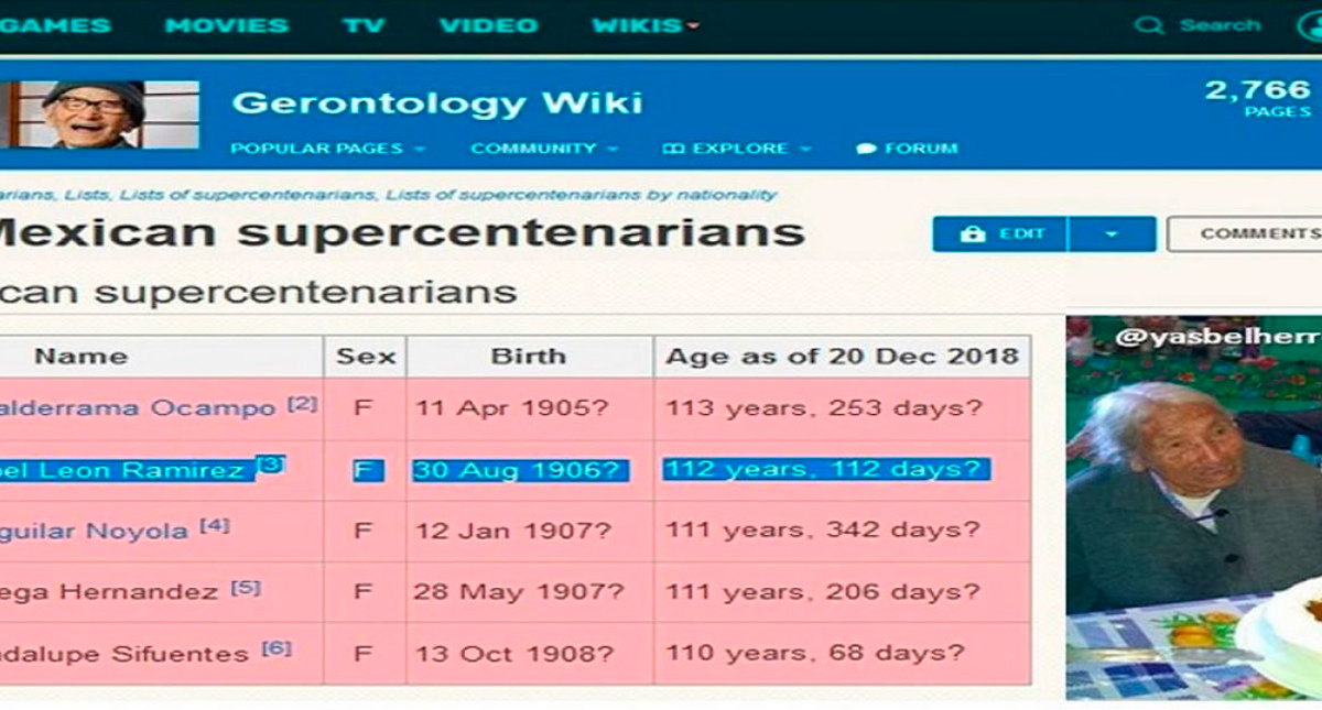 Muere segunda mujer más longeva de México
