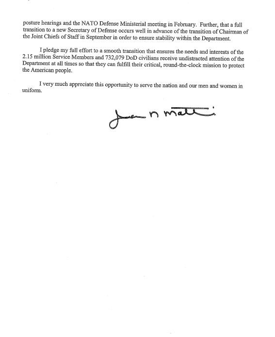 Tiene derecho a tener un secretario que comparta sus puntos de vista: Mattis a Trump - mattis-carta-trump-2