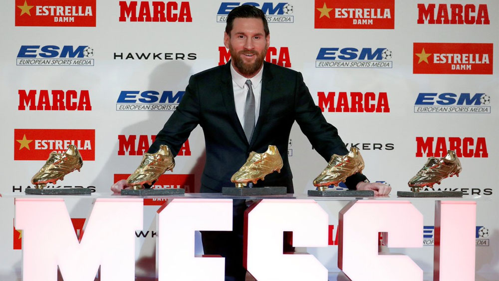 Messi recibe su quinta Bota de Oro