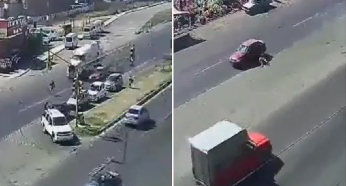 #Video Atropellan a hombre que intenta cruzar carretera corriendo en Ecatepec