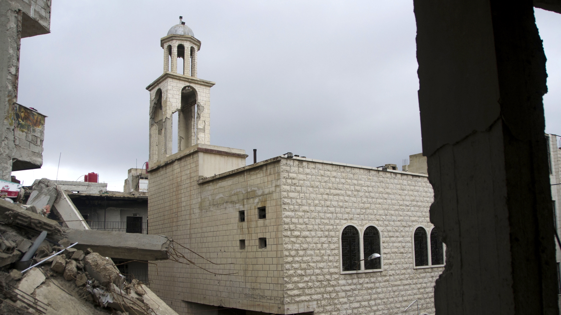 Triste Navidad en la ciudad siria de Arbín, azotada por la guerra