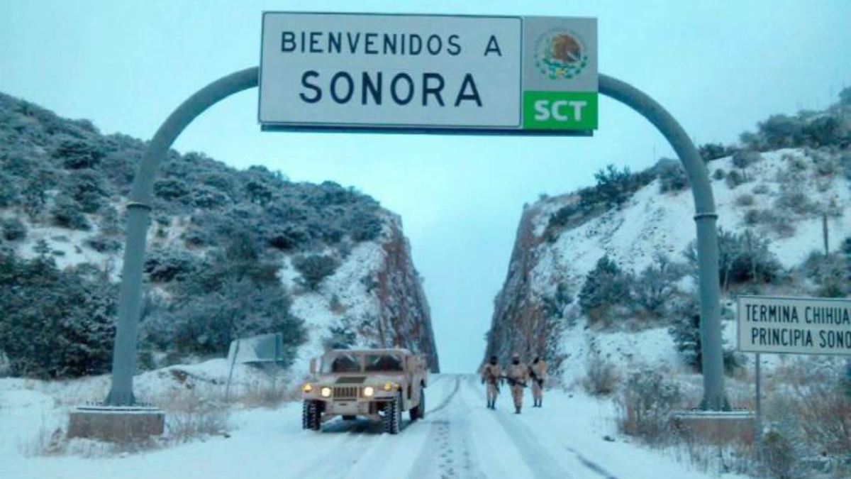 Nieva en ciudades de Sonora y Chihuahua