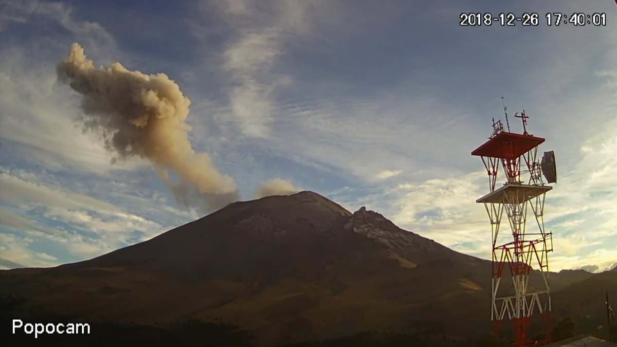 Popocatépetl registra nueva exhalación de vapor de agua