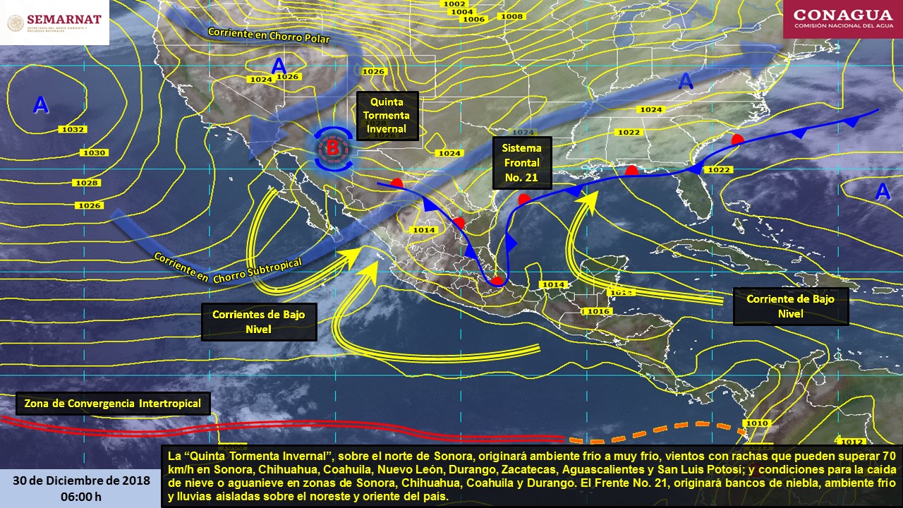 Continuará el ambiente muy frío en el norte de México - pronostico-3012-2