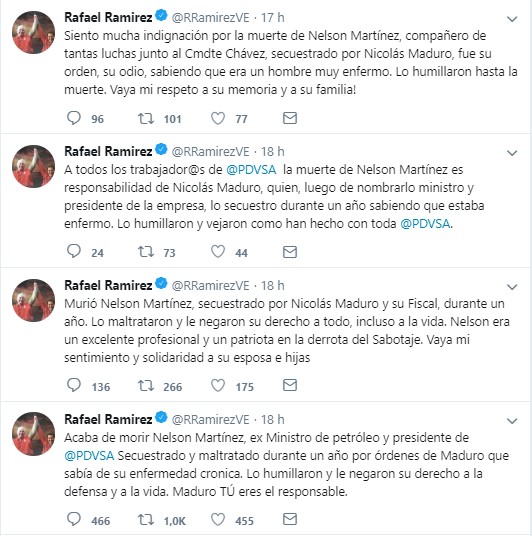 Muere preso el expresidente de Petróleos de Venezuela - rafael-ramirez