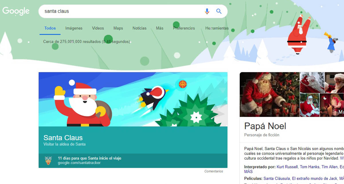 Google esconde truco de Navidad en su buscador - santa-claus
