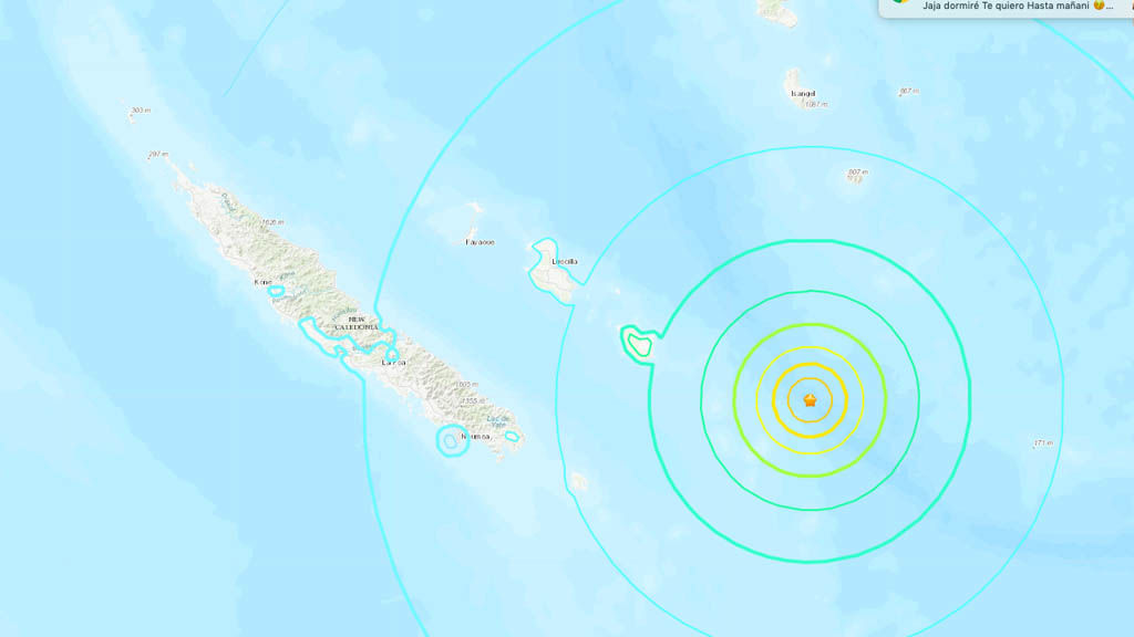 Riesgo de tsunami tras sismo magnitud 7.5 cerca de Nueva Caledonia