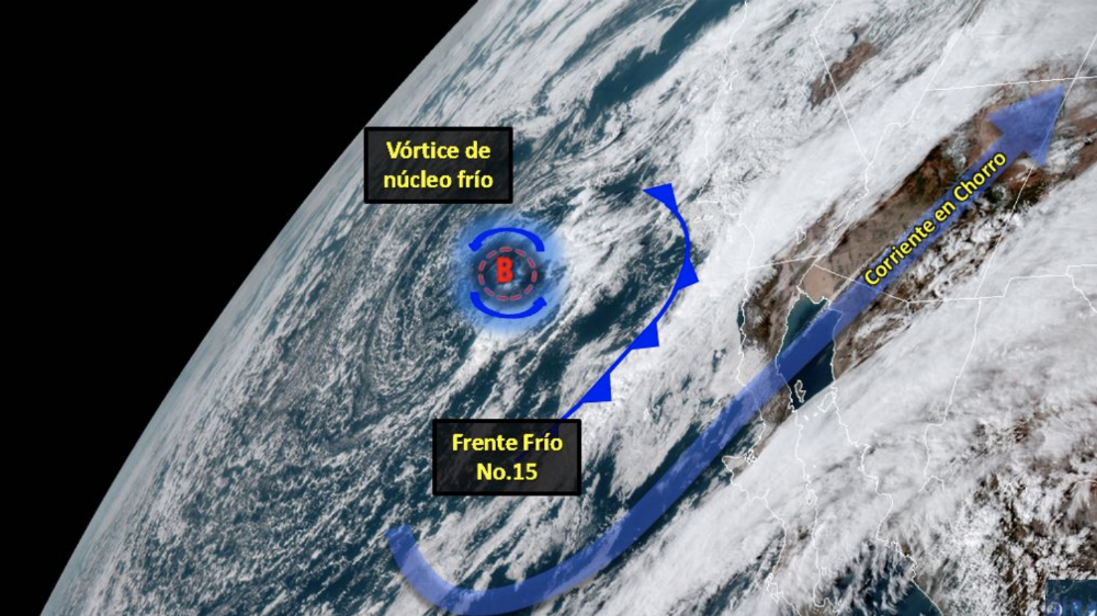 Frente Frío número 15 ocasionará caída de aguanieve en estados del norte