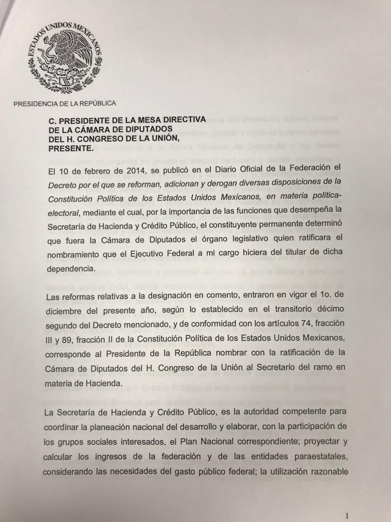 Llega a San Lázaro nombramiento de Carlos Urzúa como titular de la SHCP; debe ser ratificado - whatsapp-image-2018-12-05-at-202004-1