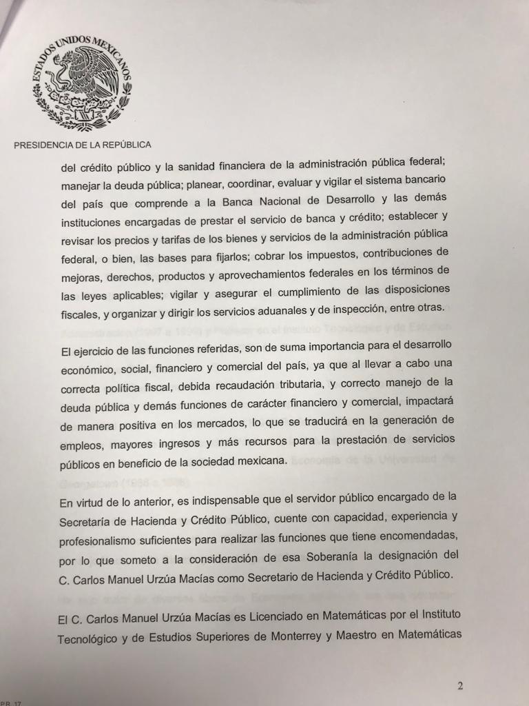 Llega a San Lázaro nombramiento de Carlos Urzúa como titular de la SHCP; debe ser ratificado - whatsapp-image-2018-12-05-at-202004-2