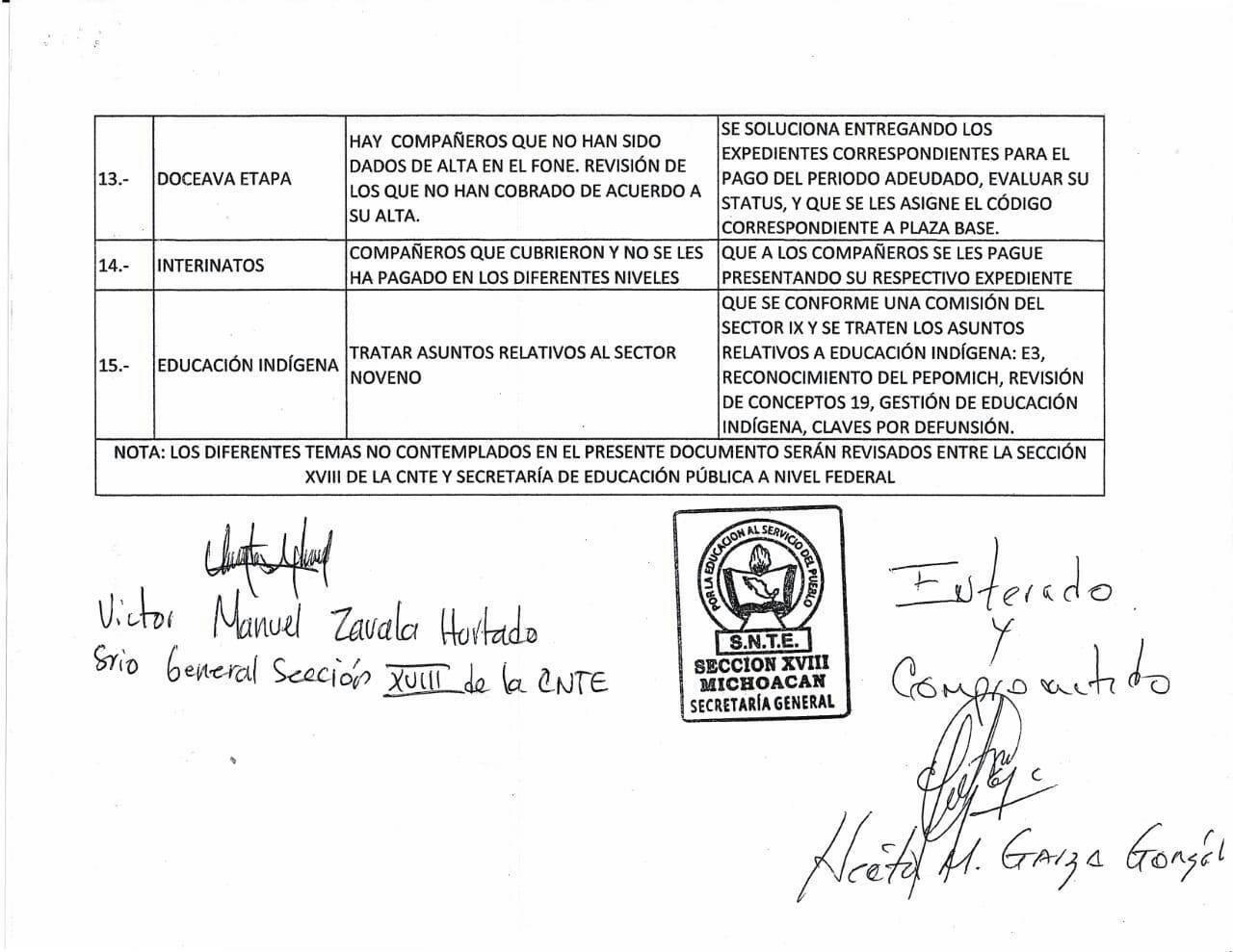 Representante federal acuerda puntos con la CNTE en Michoacán - acuerdo-michoacan-3