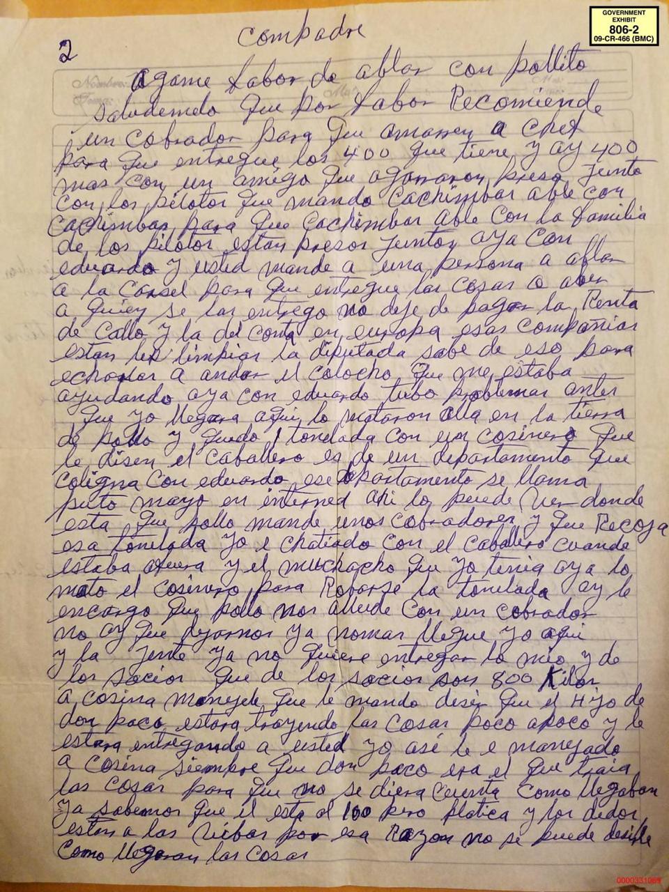 Carta del Chapo a Dámaso López "El Licenciado" - carta-chapo-diputada-3