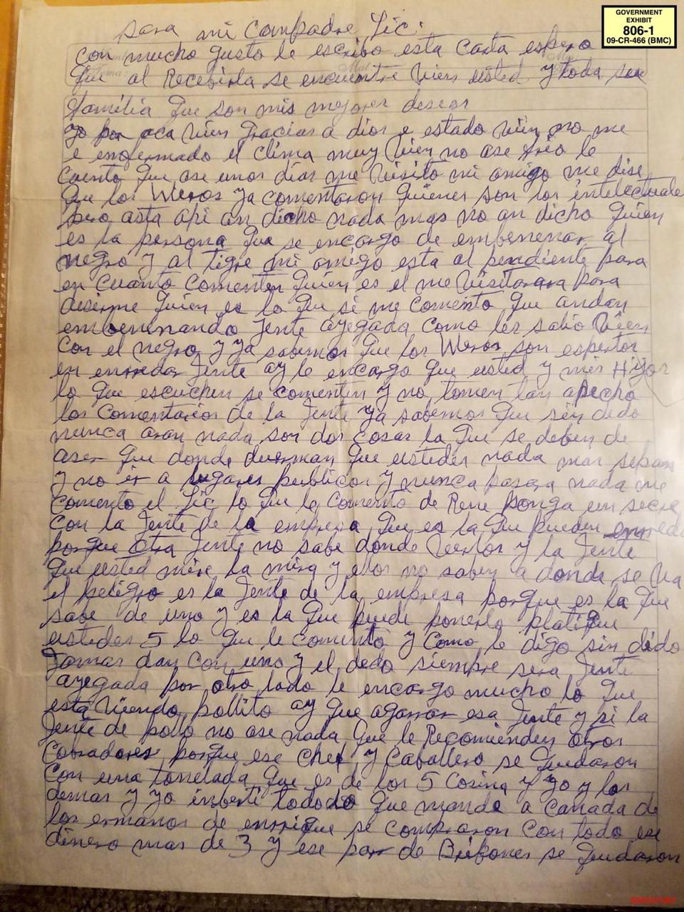 Carta del Chapo a Dámaso López "El Licenciado" - carta-chapo-diputada
