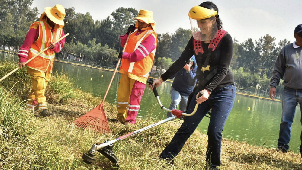 Claudia Sheinbaum participa en limpieza de zona de Cuemanco Claudia Sheinbaum participa en limpieza de zona de Cuemanco