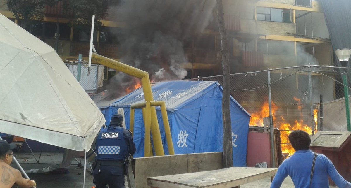 Se incendia campamento de damnificados del Multifamiliar Tlalpan - incendio-campamentos-multifamiliar-tlalpan
