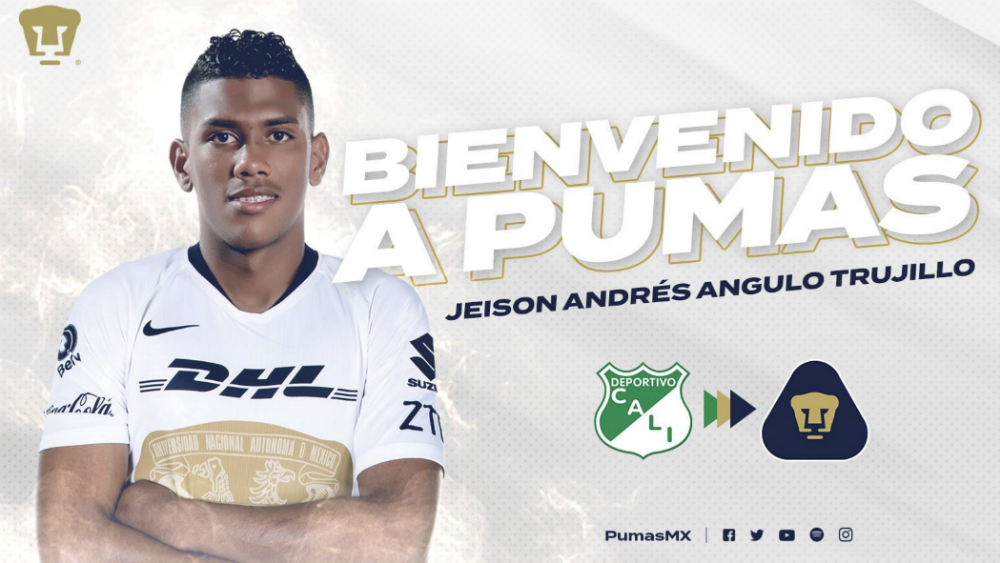 Pumas hace oficial la llegada de Jeison Angulo