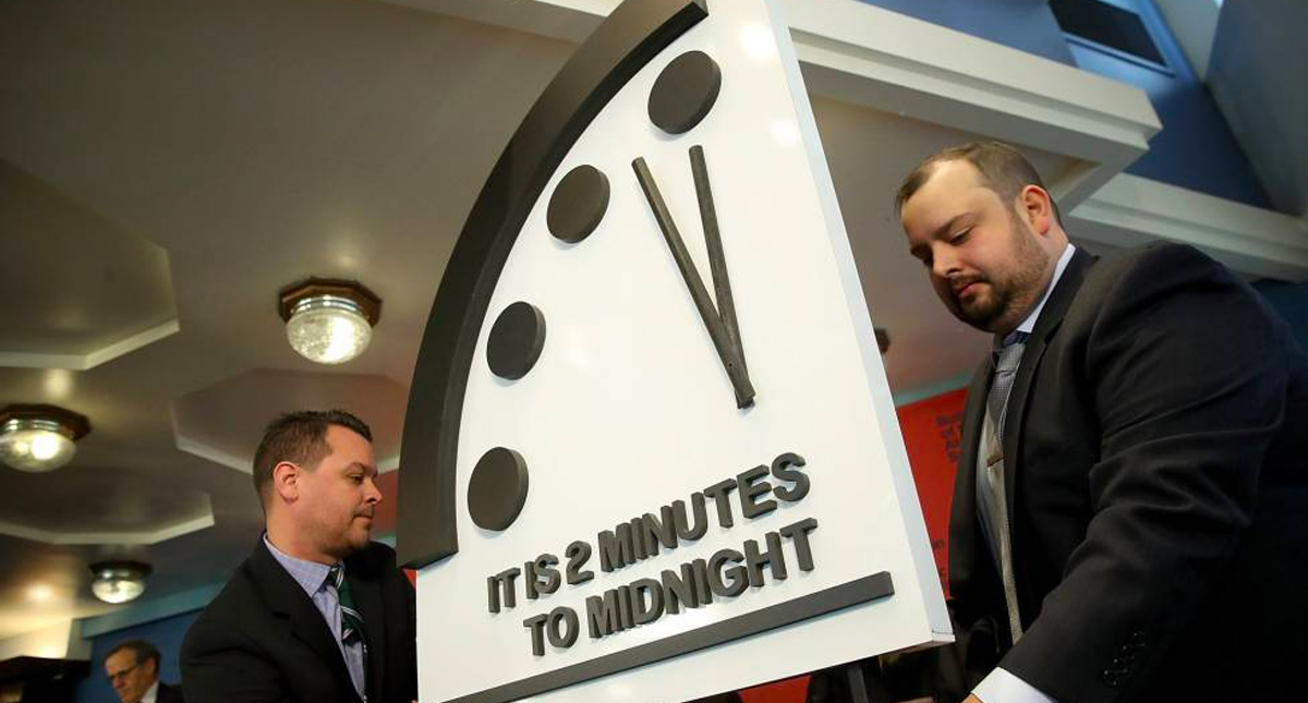 Reloj del Apocalipsis se mantiene a dos minutos de la medianoche