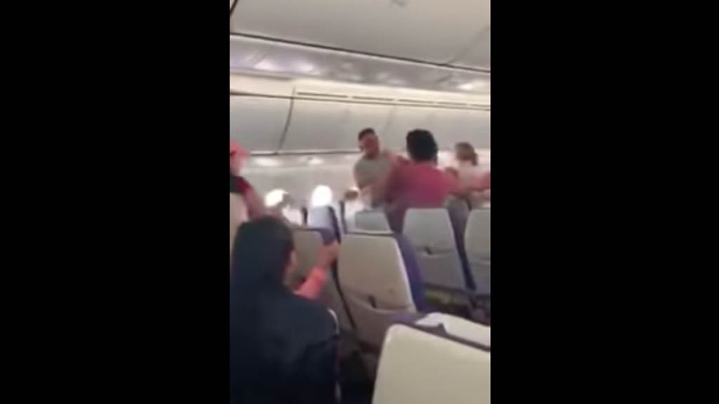 #Video Pelea en vuelo obliga a aterrizaje de emergencia en Australia
