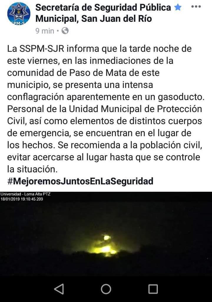Controlan incendio tras explosión en ducto de Pemex en Querétaro - whatsapp-image-2019-01-18-at-214404