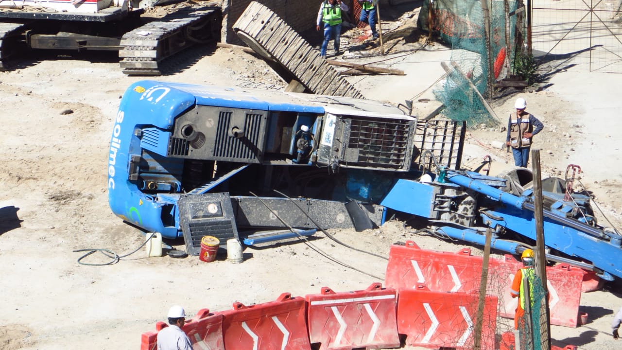 Volcadura de perforadora deja un herido en obras de Tren Interurbano - accidente-tren-interurbano1