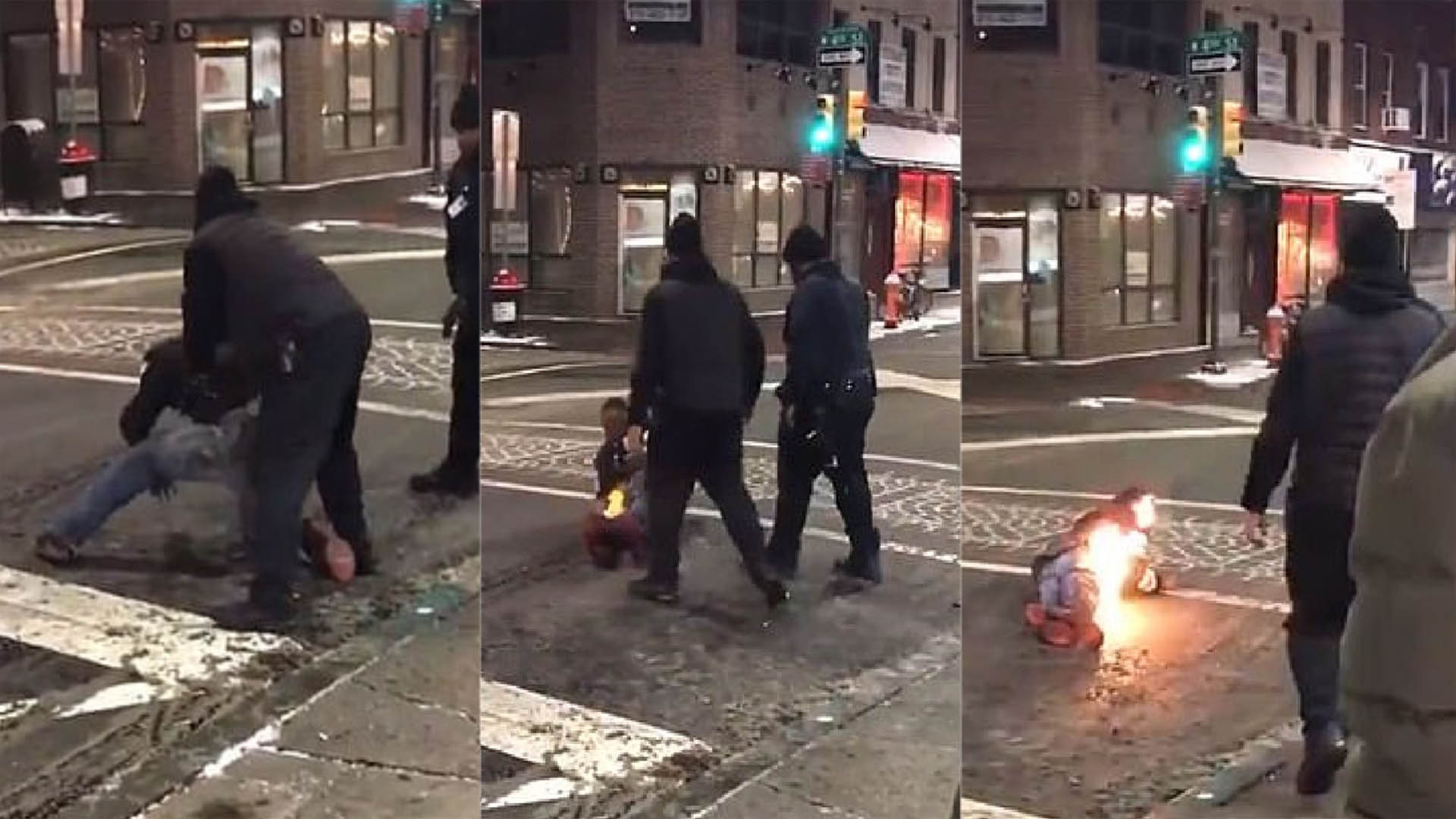 #Video Hombre se incendia tras descarga eléctrica con arma