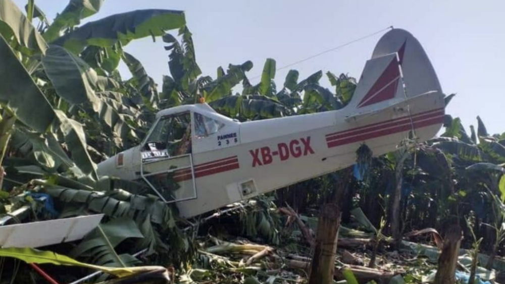 Avión pequeño se desploma en Chiapas
