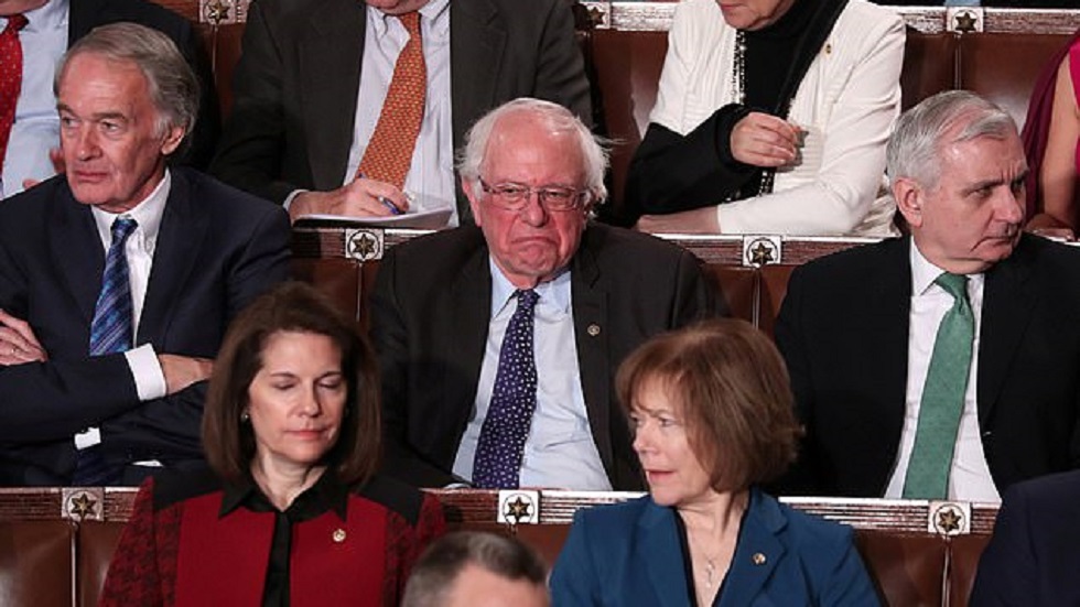 Congresista demócrata considera que Trump está "asustado" - bernie-sanders-en-discurso-del-estado-de-la-union