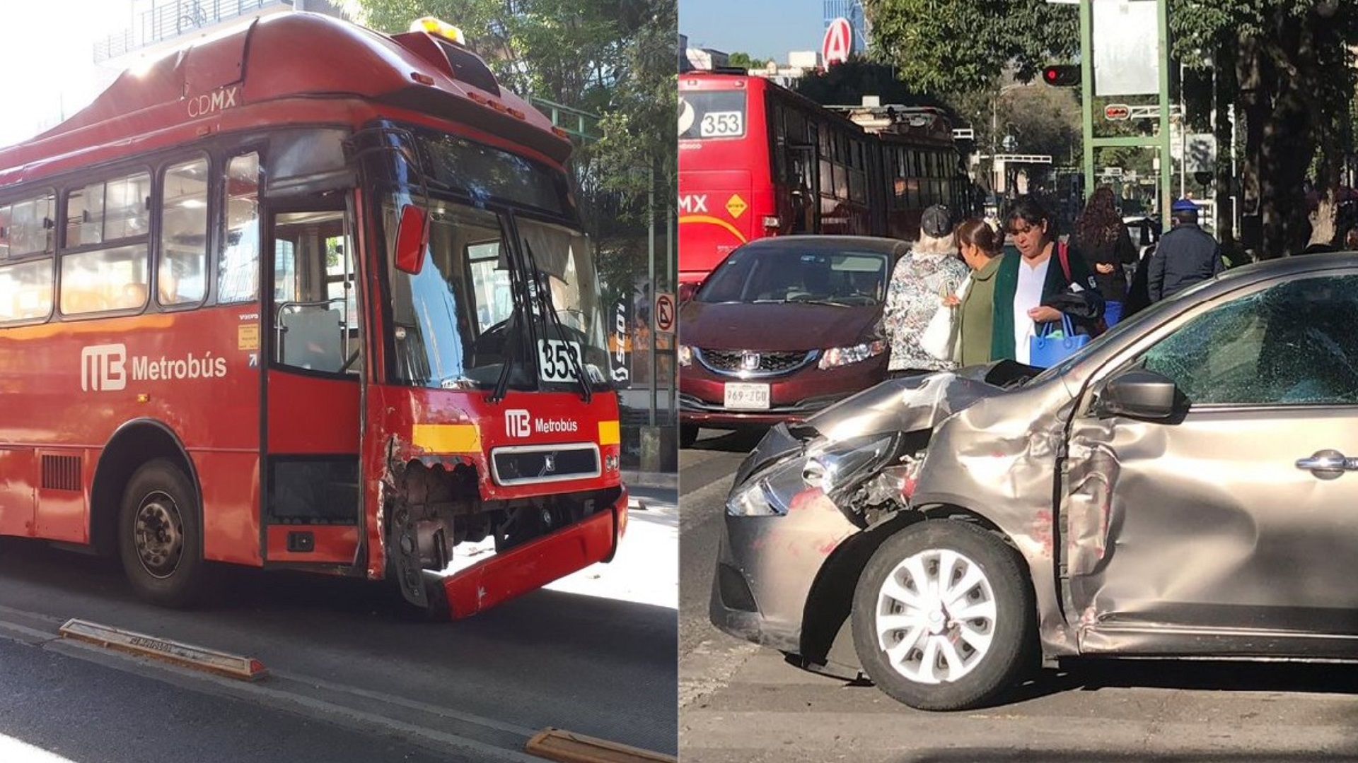Choque de Metrobús deja cuatro mujeres lesionadas