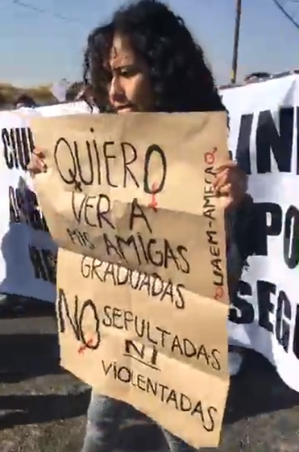 Vinculan a proceso a presunto feminicida de estudiante del Edomex - consigna-durante-protesta-contra-homicidio-de-vanessa